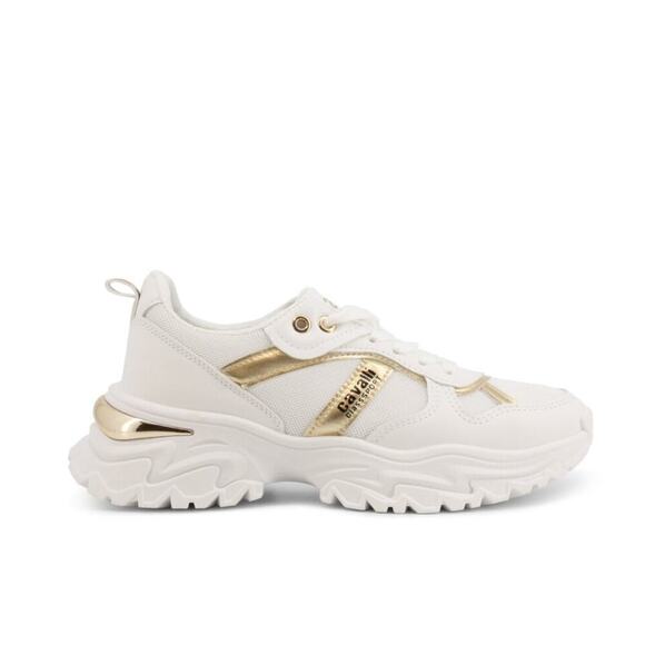 Cavalli Shoes - Cavalli class womens Chunky sneakers size 39 white/gold/leopard New